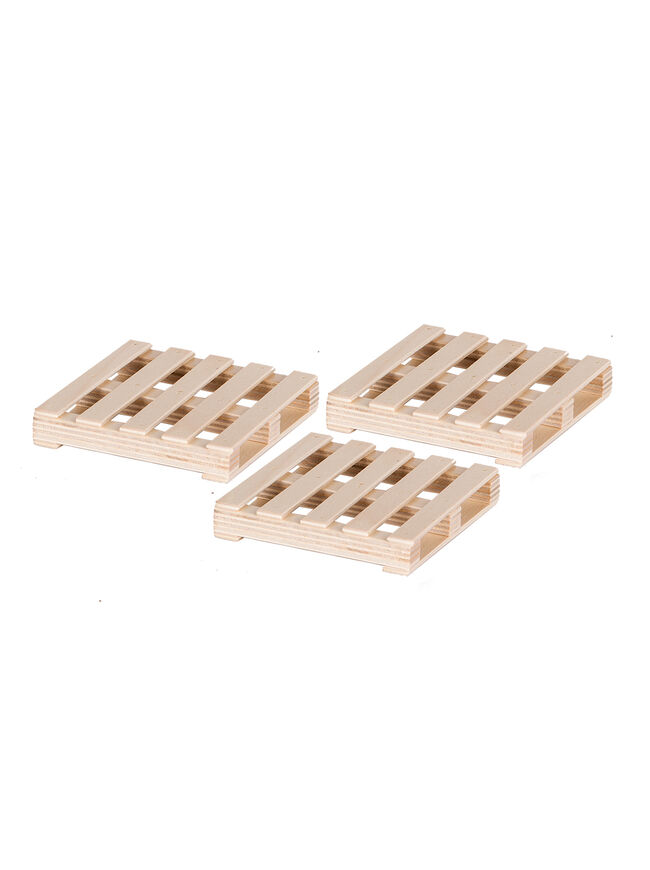 American Made Wooden Pallets - 3 pc - natural finish