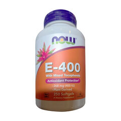 NOW Foods Supplements, Vitamin E-400 IU Mixed Tocopherols, Antioxidant Protection*, 250 Softgels