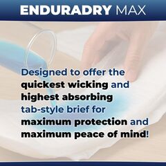 LivDry EnduraDry Max Adult Diapers with Tabs, Up to 12-Hours, Super Absorbent Incontinence Underwear, Leak Protection Briefs, Medium, 16-Pack