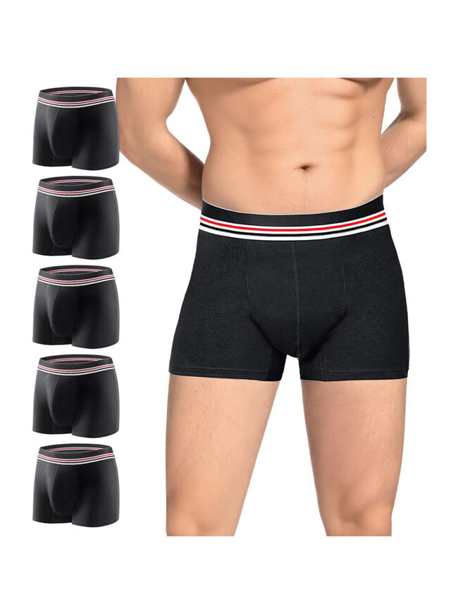Carer Washable Incontinence Underwear for Men with Front Absorbent 80ml Mens Incontinence Underwear for Bladder Leak Proof Underwear for Men Waterproof Reusable Leakproof Boxer Briefs 5 Pack, Medium