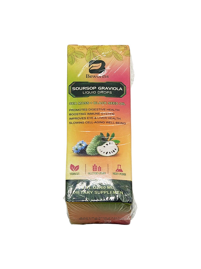 B Beworths Soursop Bitters Liquid Drops Supplement with Irish Sea Moss