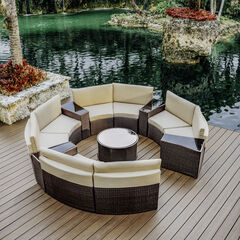 4 Piece Patio Conversation Full Circle Sofa Set