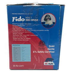 B-Air BA-FM-1-T Fido Max 1 Dog Dryer Premier Grooming Collection with 6-Foot Hose and 4 Grooming Nozzles, Turquoise