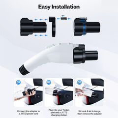 For J1772 to Tesla Charger Adapter 80A 250V For Model 3/Y/X/S SAE EV Charger