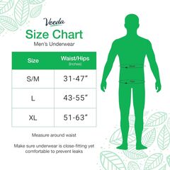 Veeda Natural Adult Incontinence Underwear for Men - Disposable Underwear for Bladder Leakage Protection - Adult Diapers for Men with Maximum Absorbency - Large Size - 96 Count
