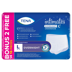 Tena Intimates Overnight Underwear Large, 14+2 Bonus Pack, 16 count