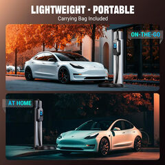 Tera 2025 New EV Charger for Tesla 32A 2.8" Largest Display ETL FCC 25FT NACS Level 2 NEMA 14-50 Plug & NEMA 5-15 for Level 1 Waterproof Patent IP66 Portable EV Charger for Tesla Model Y/3/S/X P06