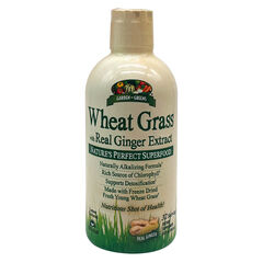 Garden Greens - Wheat Grass Liquid with Real Ginger Extract - Nature's Perfect Superfood - 32 servings