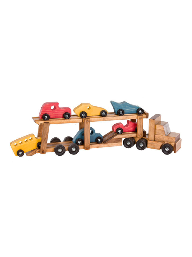 American Made Wooden Toy Truck with Car carrier - Several Color Options