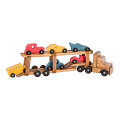 American Made Wooden Toy Truck with Car carrier - Several Color Options