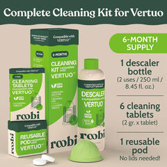 Nespresso Compatible Vertuo Cleaning & Descaling Kit. 6 Month's Supply