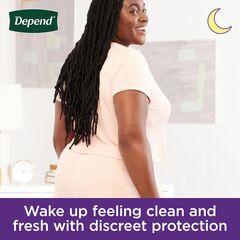 Depend Night Defense Adult Diapers, Incontinence & Postpartum Bladder Leak Underwear for Women, Disposable, Overnight, Large, Blush, 14 Count, Packaging May Vary