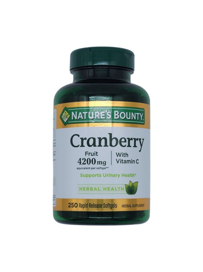 Nature's Bounty Cranberry Plus Vitamin C Softgels 4200mg, 250 Ct