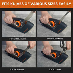 5 in 1 Adjustable Knife Sharpener, Premium Handheld Kitchen Knife Sharpeners Help Repair, Restore, Polish Blades Sharpening Tool Works for Pocket Knife Chefs & Serrated & Bread Knife, Scissors