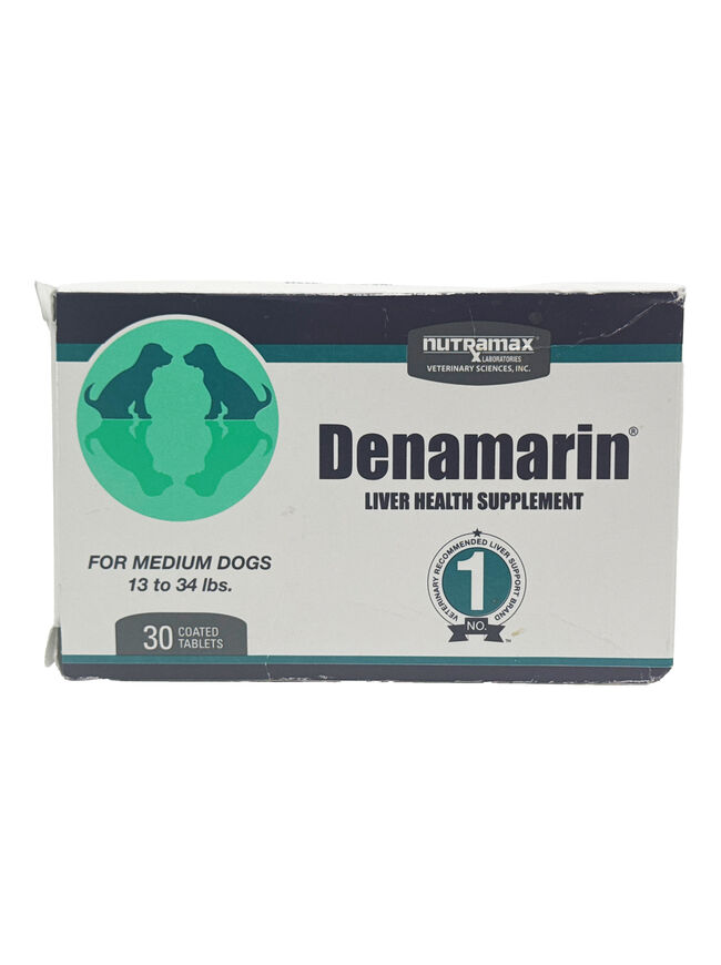 Nutramax Denamarin Liver Health Supplement for Medium Dogs - With S-Adenosylmethionine (SAMe) and Silybin, 30 Tablets
