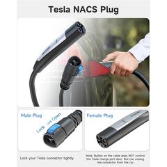 SEGUMA EV Charger Extension Cable for Tesla Charger (40Amp 21ft 240V 9.6kW), EV Extension Cord for Level 1 Level 2 Tesla Home Mobile Charger/Wall Connector, NACS Extension Cord for Tesla Y/X/3/S/Cyber-truck