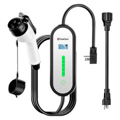 SubSun Level 1 Level2 EV Charger 16 Amp 110-240 V,17 ft Cable, Portable Electric Vehicle Charger with NEMA5-15P & 6-20 Plug Compatible for SAE J1772 EV Cars for Home and Outdoor (White)