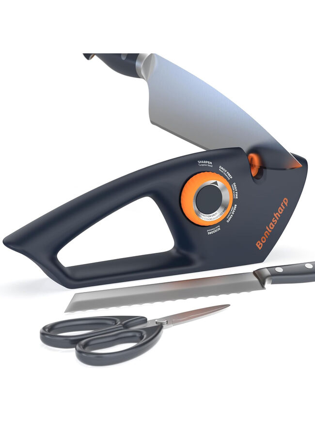 5 in 1 Adjustable Knife Sharpener, Premium Handheld Kitchen Knife Sharpeners Help Repair, Restore, Polish Blades Sharpening Tool Works for Pocket Knife Chefs & Serrated & Bread Knife, Scissors