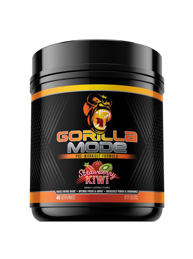 Gorilla Mind Pre Workout - Massive Pumps Laser Focus Energy Power - L-Citrulline, Creatine, L-Tyrosine, Betaine, Hydroprime, Alpha-GPC, 400mg Caffeine, Huperzine A 816g (Strawberry Kiwi)