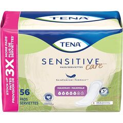 TENA Sensitive Care Maximum Absorbency Incontinence/Bladder Control Pad for Women, Regular Length, 56 Count