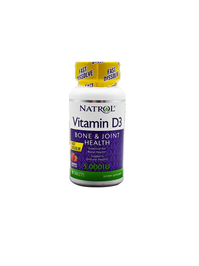 Natrol Fast Dissolve Vitamin D3 5,000 IU - 90 Tablets - Strawberry