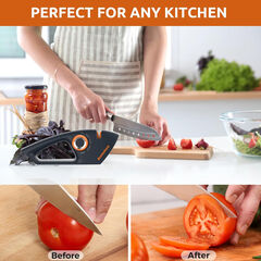 5 in 1 Adjustable Knife Sharpener, Premium Handheld Kitchen Knife Sharpeners Help Repair, Restore, Polish Blades Sharpening Tool Works for Pocket Knife Chefs & Serrated & Bread Knife, Scissors
