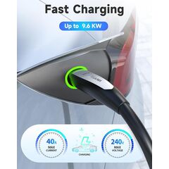 SEGUMA EV Charger Extension Cable for Tesla Charger (40Amp 21ft 240V 9.6kW), EV Extension Cord for Level 1 Level 2 Tesla Home Mobile Charger/Wall Connector, NACS Extension Cord for Tesla Y/X/3/S/Cyber-truck