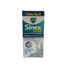 Vicks Sinex Severe Nasal Spray, Decongestant Medicine, 265 Sprays x 2