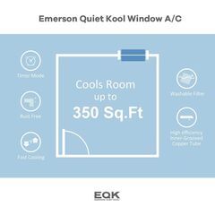 Emerson Quiet Kool (Open Box) 8,000 BTU 115V SMART Window AC with Remote, Wi-Fi, and Voice Control, 350 SqFt