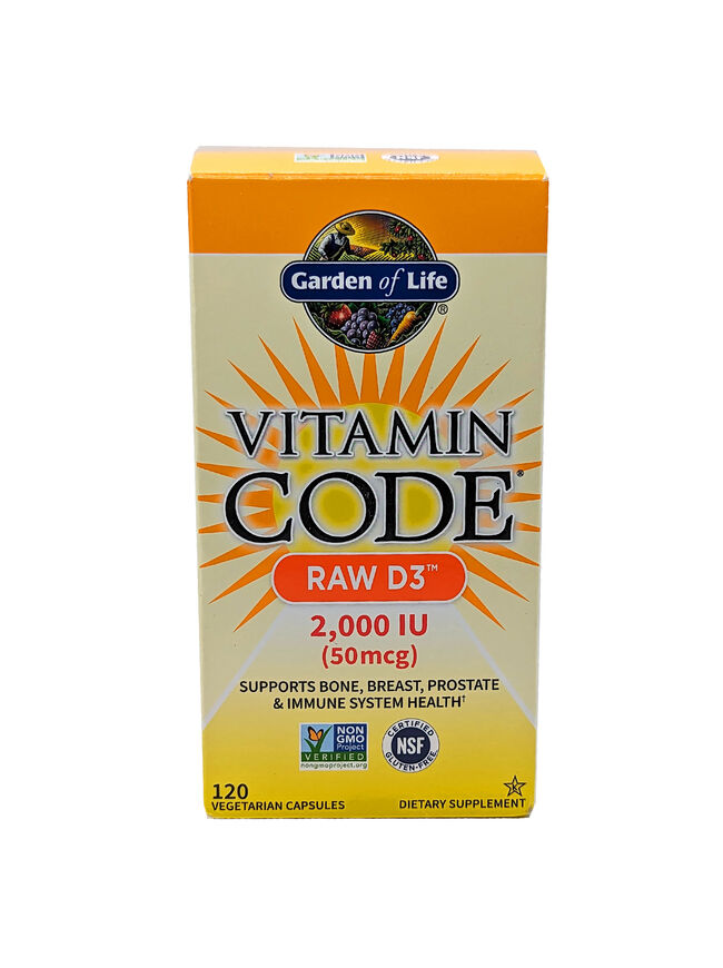 Garden of Life Vitamin Code RAW D3 2000 IU, 120 Veg Capsules 