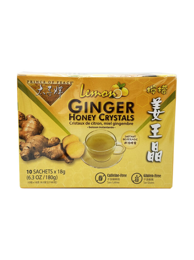 Prince of Peace Instant Lemon Ginger Honey Crystals - 10 Sachets – Instant Hot or Cold Beverage