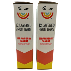 Pure Organic Layered Fruit Bars, Strawberry Banana, 2 Boxes, 24 Bars