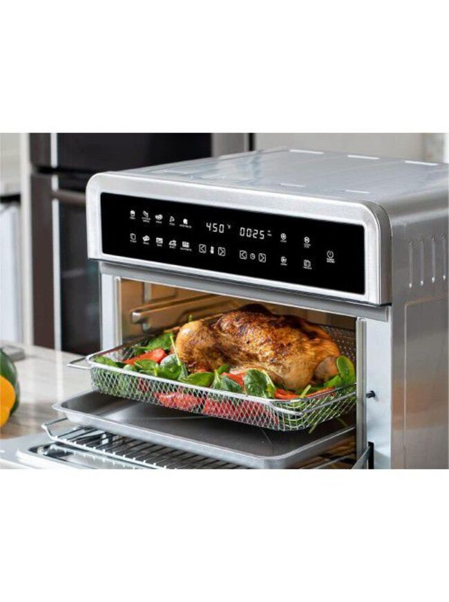 Aria 30 Qt. Touchscreen Toaster Oven with Recipe Book, Brushed Stainless Steel