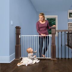 Regalo 2-in-1 Extra Wide 40" Stairway and Hallway Walk Through Baby Safety Gate - Hardware Mounting - White