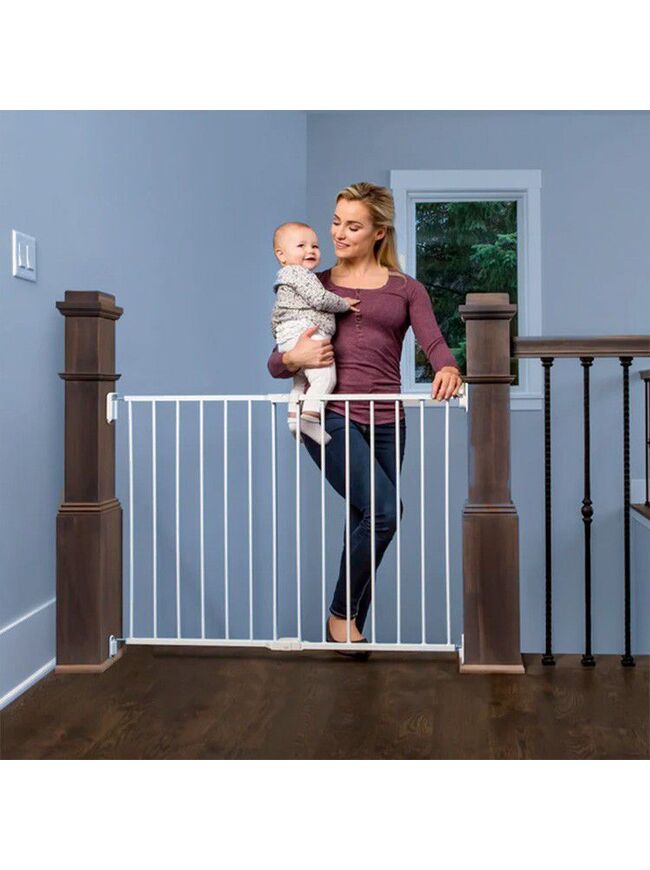 Regalo 2-in-1 Extra Wide 40" Stairway and Hallway Walk Through Baby Safety Gate - Hardware Mounting - White