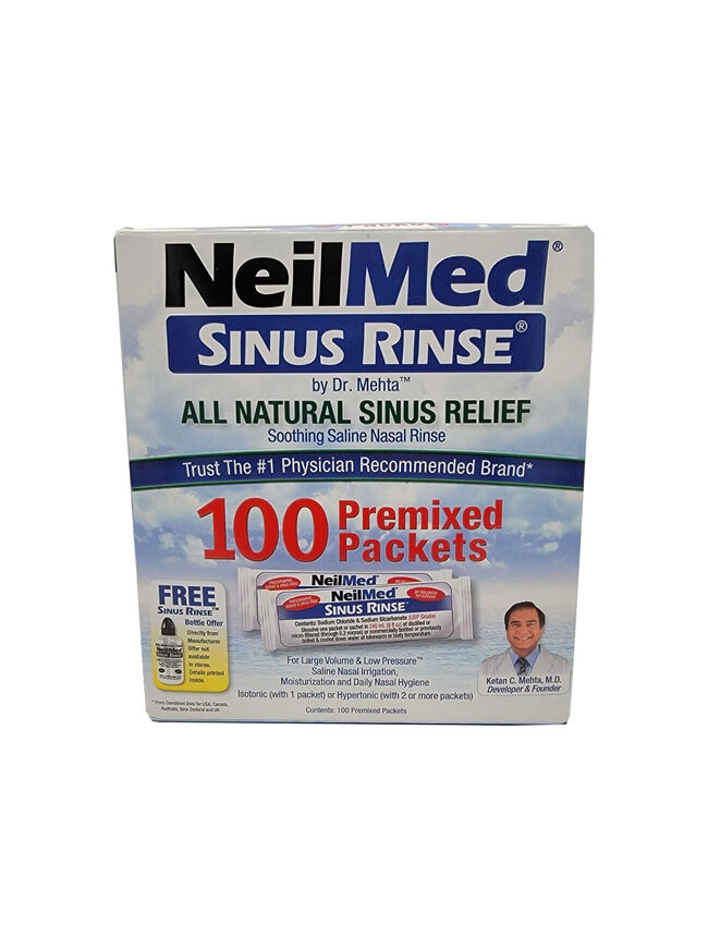 NeilMed Sinus Rinse All Natural Relief 100 Premixed Packets 