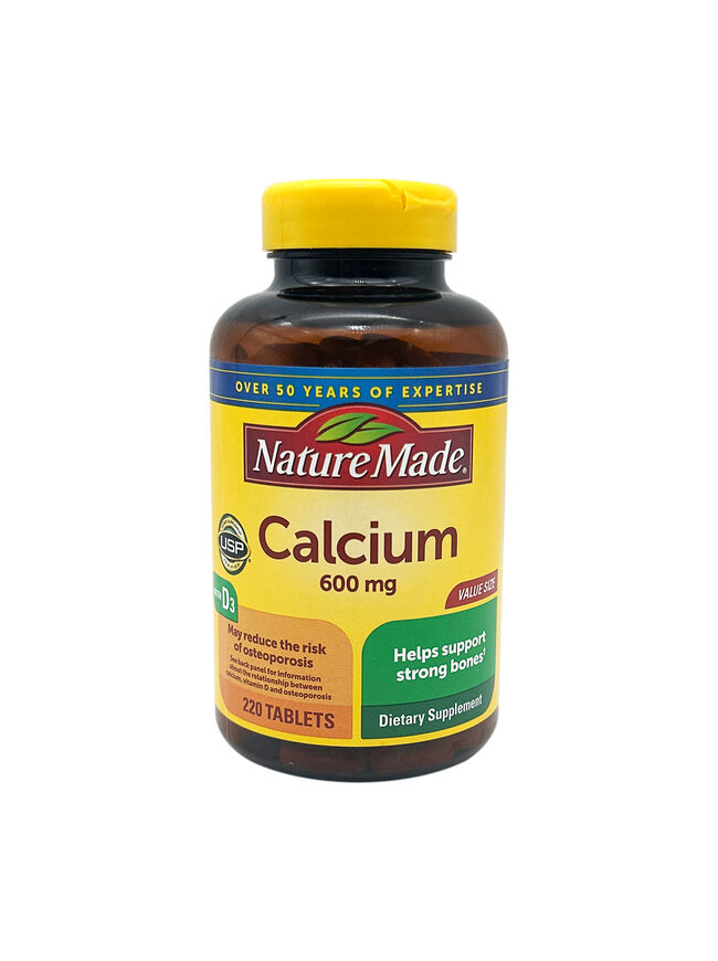 Nature Made Calcium 600 mg with Vitamin D3, 220 Tablets