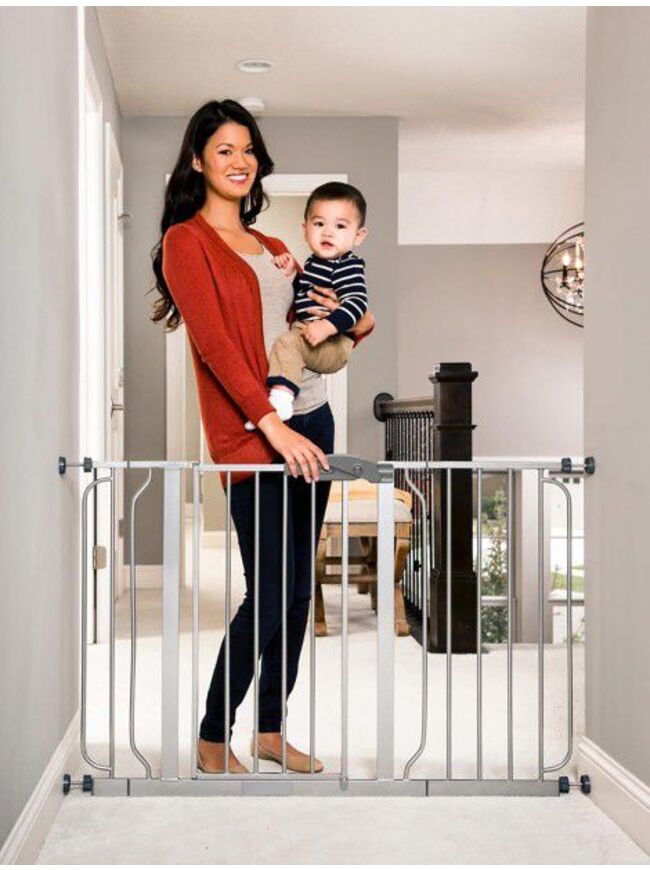 Regalo Easy Step 49-Inch Extra Wide Baby Gate - Includes 4-Inch and 12-Inch Extension Kit, 4 Pack Pressure Mount Kit, and 4 Pack Wall Mount Kit