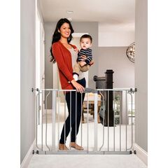 Regalo Easy Step 49-Inch Extra Wide Baby Gate - Includes 4-Inch and 12-Inch Extension Kit, 4 Pack Pressure Mount Kit, and 4 Pack Wall Mount Kit