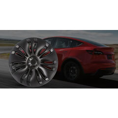 Terfulnel Wheel Covers/Hubcaps 19 Inch for 2019-2023 Tesla Model Y - 19 inch Turbo Style - Matte Black