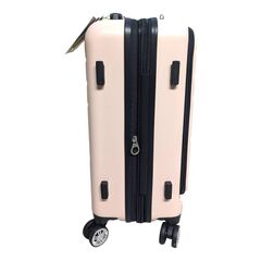 LUGGEX Carry On Luggage with Front Pocket, Expandable Polycarbonate Hard Shell - Pink - 20 Inch