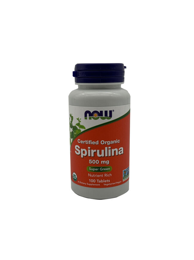 NOW Foods - Organic Spirulina 500 mg. - 100 Tablets