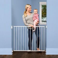 Regalo 2-in-1 Extra Wide 40" Stairway and Hallway Walk Through Baby Safety Gate - Hardware Mounting - White