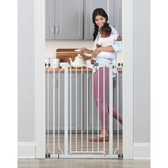 Regalo Easy Step 36" Extra Tall Walk Thru Baby Gate - Includes 4-Inch Extension Kit, 4 Pack Pressure Mount Kit, and 4 Pack Wall Cups and Mounting Kit