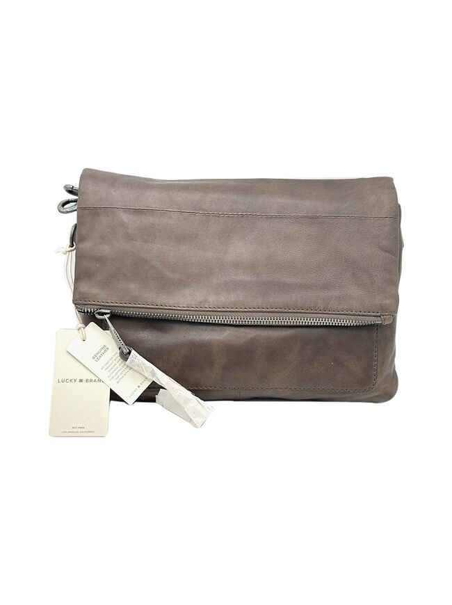 Lucky Brand Caro Leather Flap Crossbody Bag - Driftwood