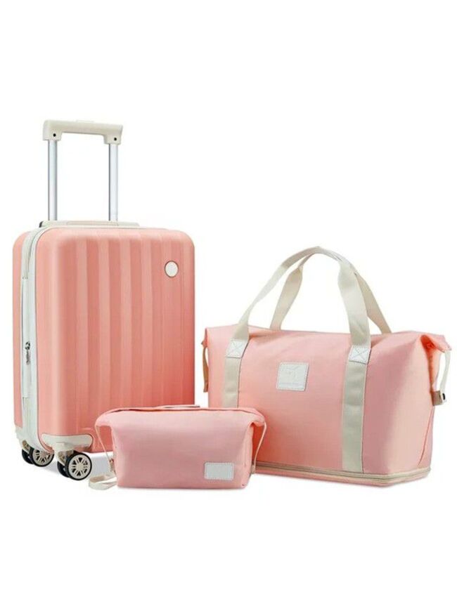 Imiomo Luggage Set, Expandable Hard Shell 18 inch Carry-on, Handbag, and Toiletry Bag