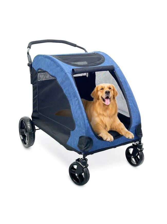 Poloma Foldable 4 Wheel Pet Jogger Stroller - Blue