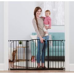 Regalo 58-Inch Home Accents Super Wide Walk Through Baby Gate - Includes 6-Inch, 8-Inch and 12-Inch Extension - 4 Pack of Pressure Mounts and 4 Pack of Wall Cups - Bronze