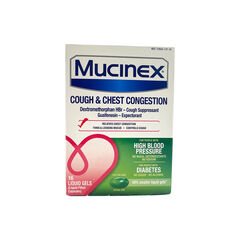 Mucinex High Blood Pressure Cough & Chest Congestion 16 Liquid Gels