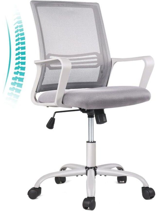 Ergonomic Mesh Office Chair with Lumbar Support Adjustable Mid Back